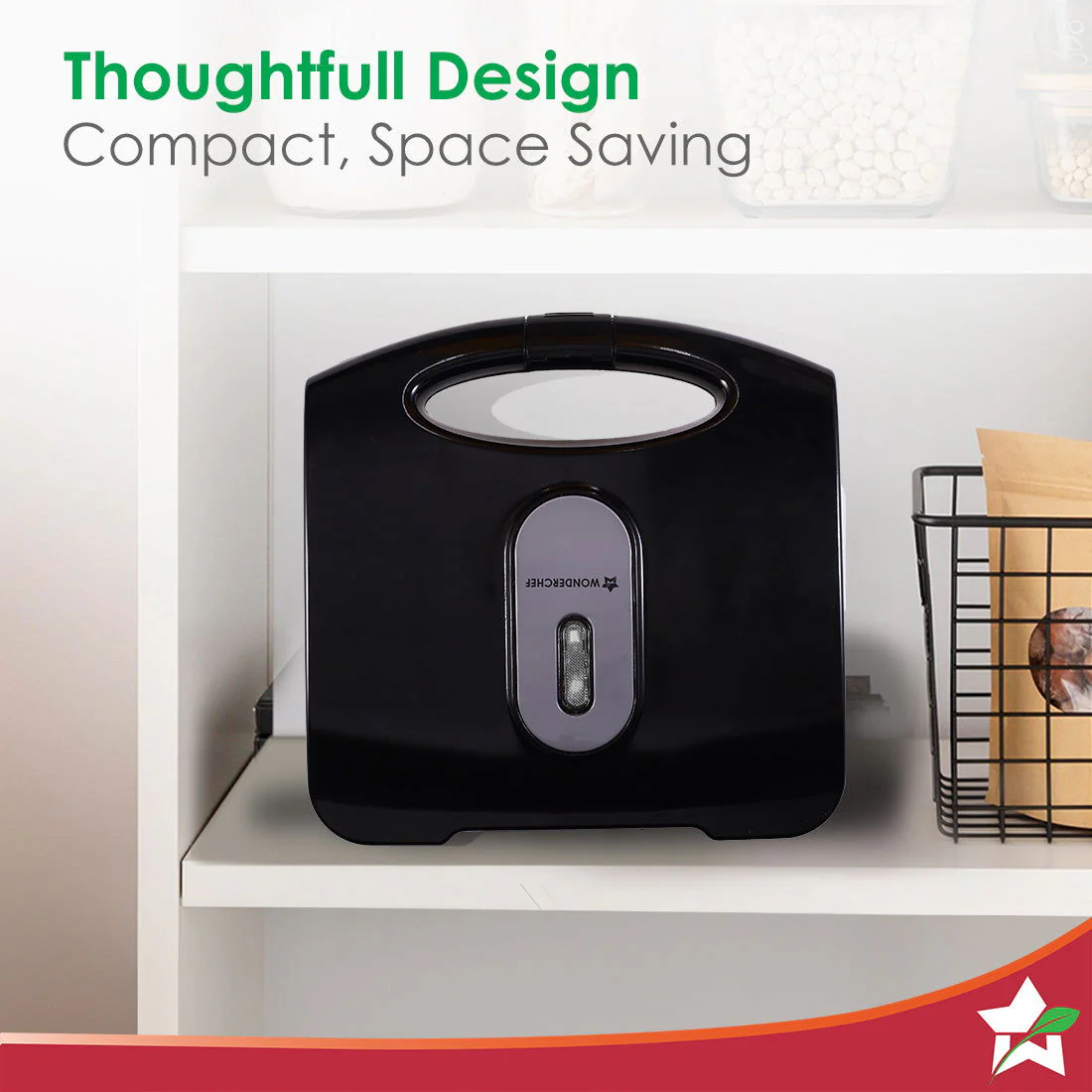 Acura Plus Sandwich Maker | 750W | Non-stick Aluminium Grill Plates | For Crispy Toast Sandwiches | Cool-touch Body with LED Indicator Lights | Easy to Clean | 2-year Warranty | Black - Image 7