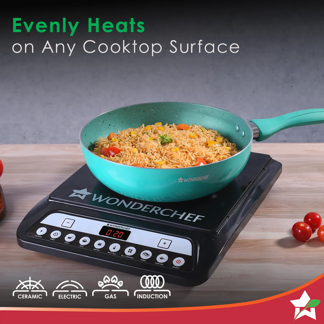 Wonderchef Renewed Celebration Non-stick 24cm Wok (without Lid) | Induction Friendly | Soft Touch Handle | Pure Grade Aluminium | 2.2mm | PFOA/Heavy Metals Free - Image 3