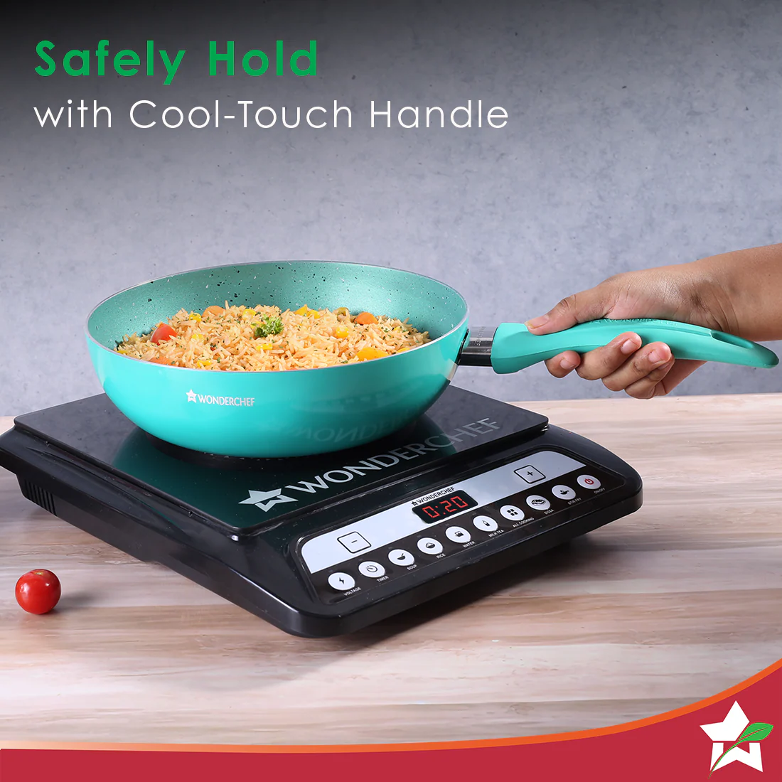 Wonderchef Renewed Celebration Non-stick 24cm Wok (without Lid) | Induction Friendly | Soft Touch Handle | Pure Grade Aluminium | 2.2mm | PFOA/Heavy Metals Free - Image 4