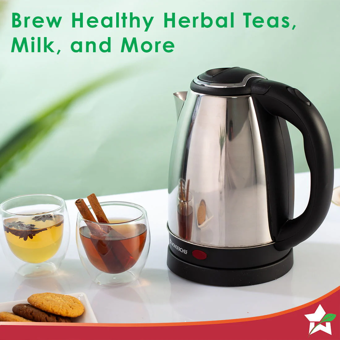 Crescent Electric Kettle | 1.8L Capacity | 1800W | Stainless Steel Body | Safety Locking Lid | 2 Year Warranty - Image 4