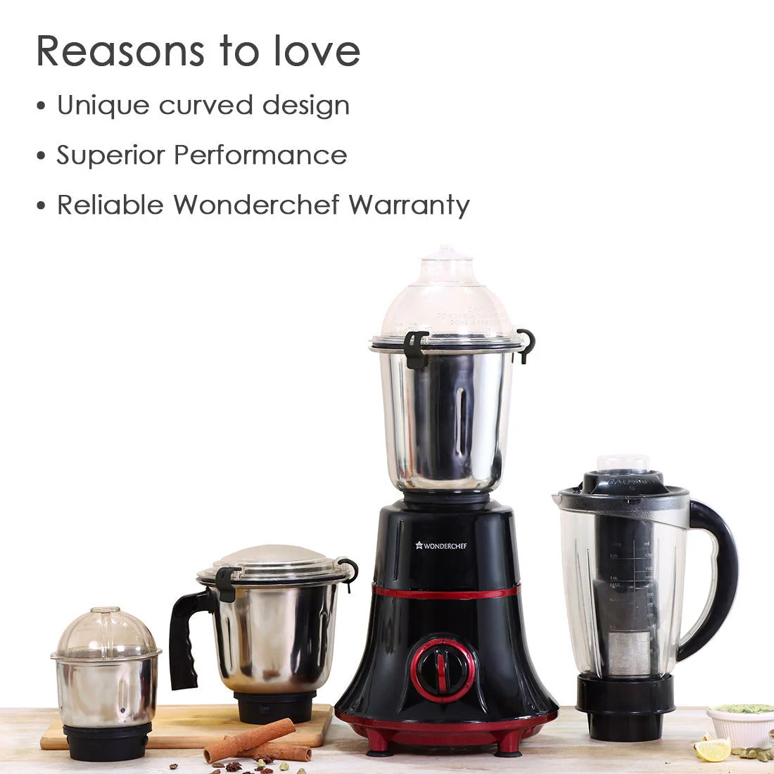 Wonderchef Renewed Glory Mixer Grinder | 750W | 4 Stainless Steel Jars and Anti-rust Stainless Steel Blades | Ergonomic Handles - Image 16