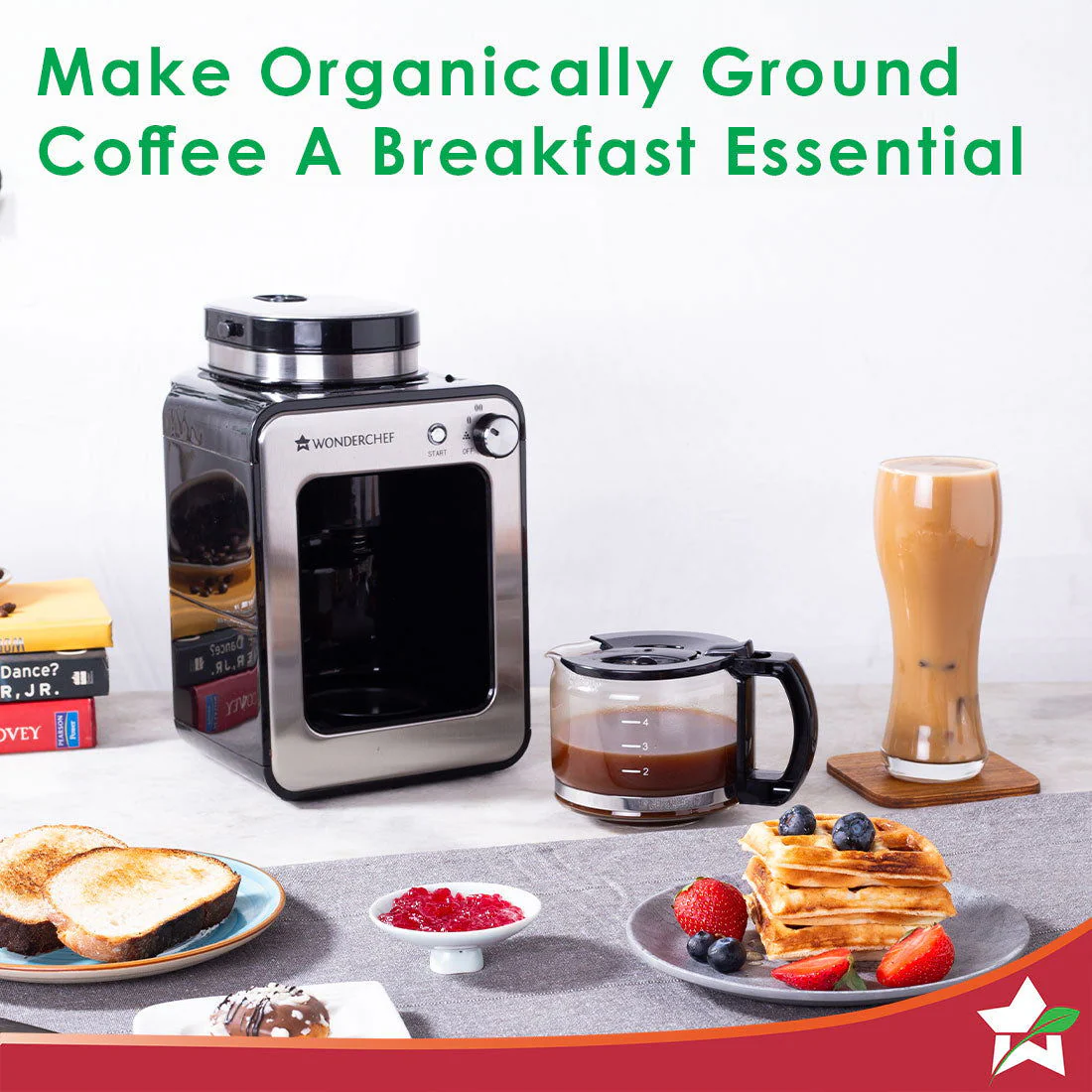 Regalia Bean-to-Cup Brew Coffee Maker with Coffee Bean Grinder | Freshly Ground Aromatic Coffee Powder | Brews 4 cups | Glass Carafe | Easy Control Dial | 2 Years Warranty | Steel - Image 5