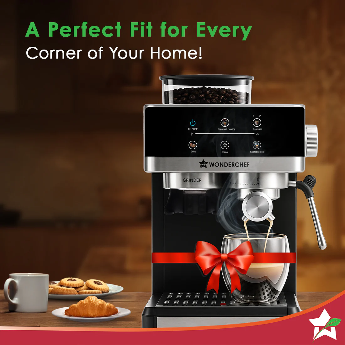 Regalia Semi-automatic Espresso Machine & Coffee Grinder, 20-bar Pressure, Café-style Espresso with Freshly Ground Beans, Hot & Cold Brew, 20 Grinding Options, Perfect Gift Option, 2-Yr Warranty - Image 10