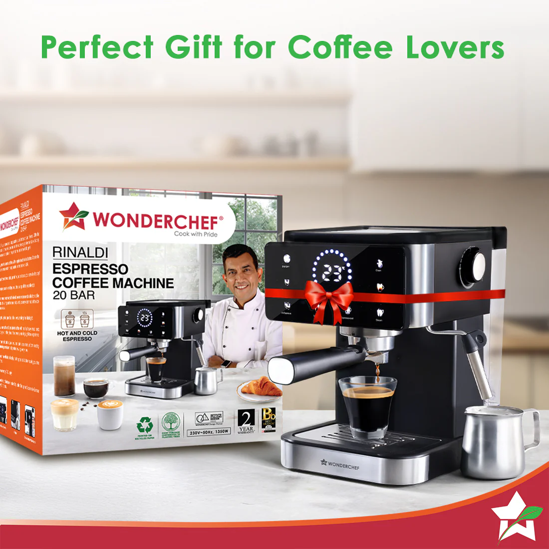 Rinaldi Automatic Espresso Coffee Machine | 20-bar Pressure | Digital Display | For Hot & Cold Espresso, Americano | Auto Cleaning | 2 Year Warranty - Image 11