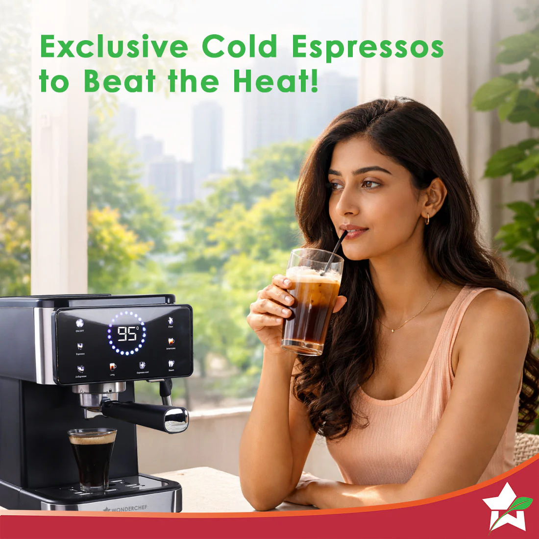 Rinaldi Automatic Espresso Coffee Machine | 20-bar Pressure | Digital Display | For Hot & Cold Espresso, Americano | Auto Cleaning | 2 Year Warranty - Image 5