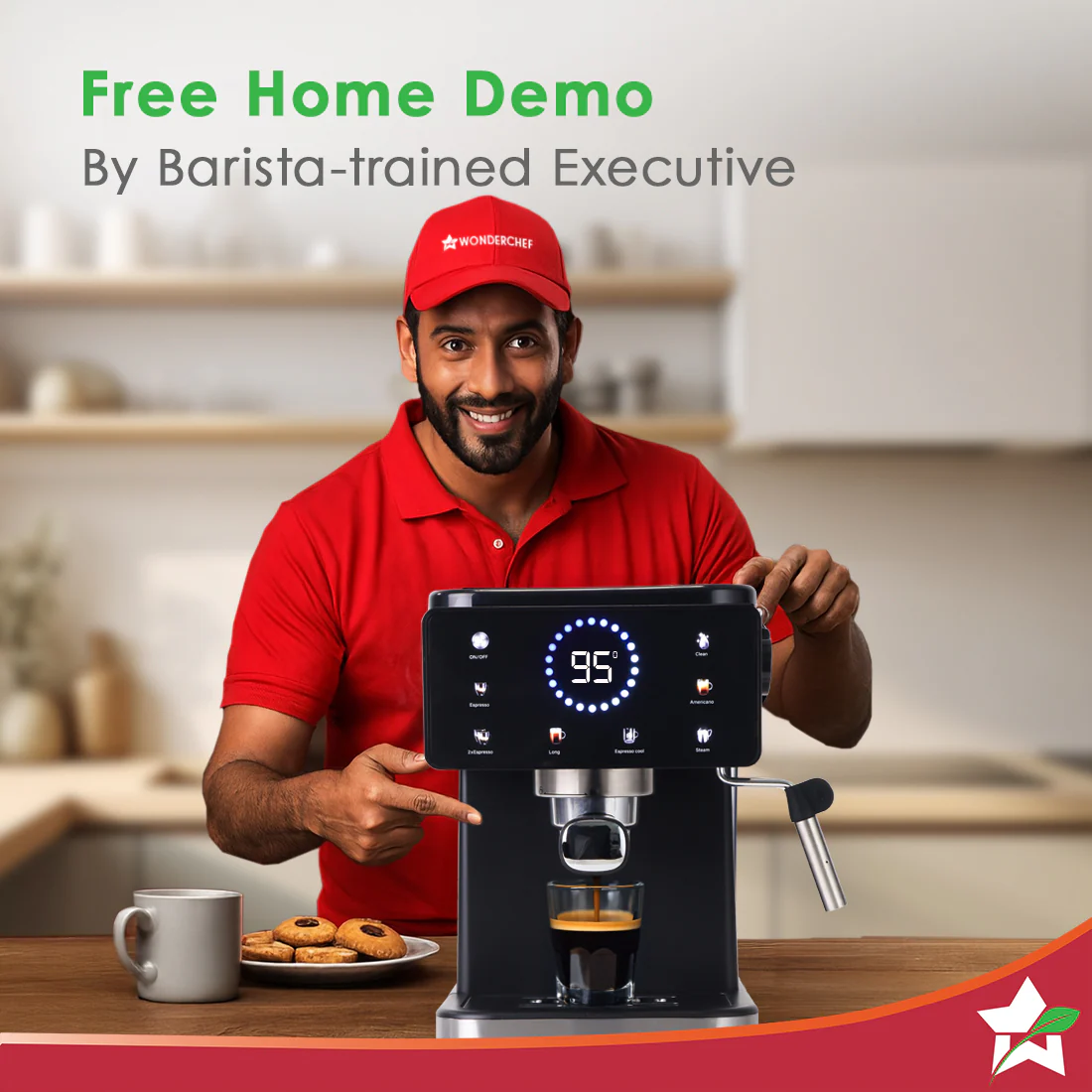 Rinaldi Automatic Espresso Coffee Machine | 20-bar Pressure | Digital Display | For Hot & Cold Espresso, Americano | Auto Cleaning | 2 Year Warranty - Image 7