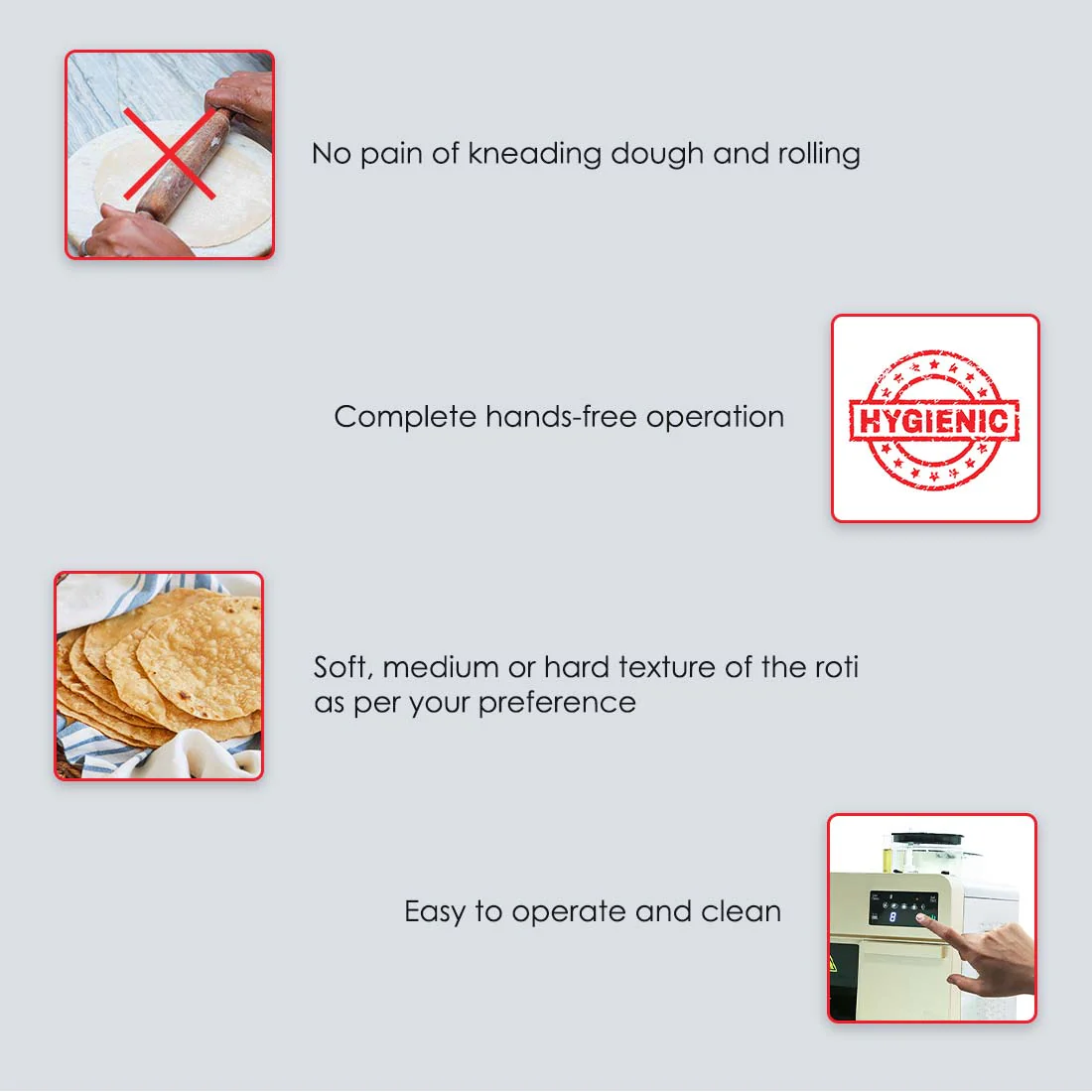 Roti-Magic| Fully Automatic Roti Maker for Perfect Homemade Rotis| Make Hot Rotis From Dry Atta & Water| Kneads Atta & Rolls Perfect Rotis| Hygienic, Effortless & Time-Saving| 1900 Watt| 2 Year Warranty| Rose Pink - Image 5