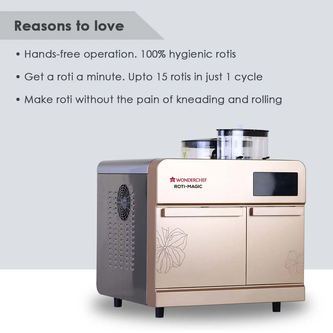 Roti-Magic| Fully Automatic Roti Maker for Perfect Homemade Rotis| Make Hot Rotis From Dry Atta & Water| Kneads Atta & Rolls Perfect Rotis| Hygienic, Effortless & Time-Saving| 1900 Watt| 2 Year Warranty| Rose Pink - Image 6