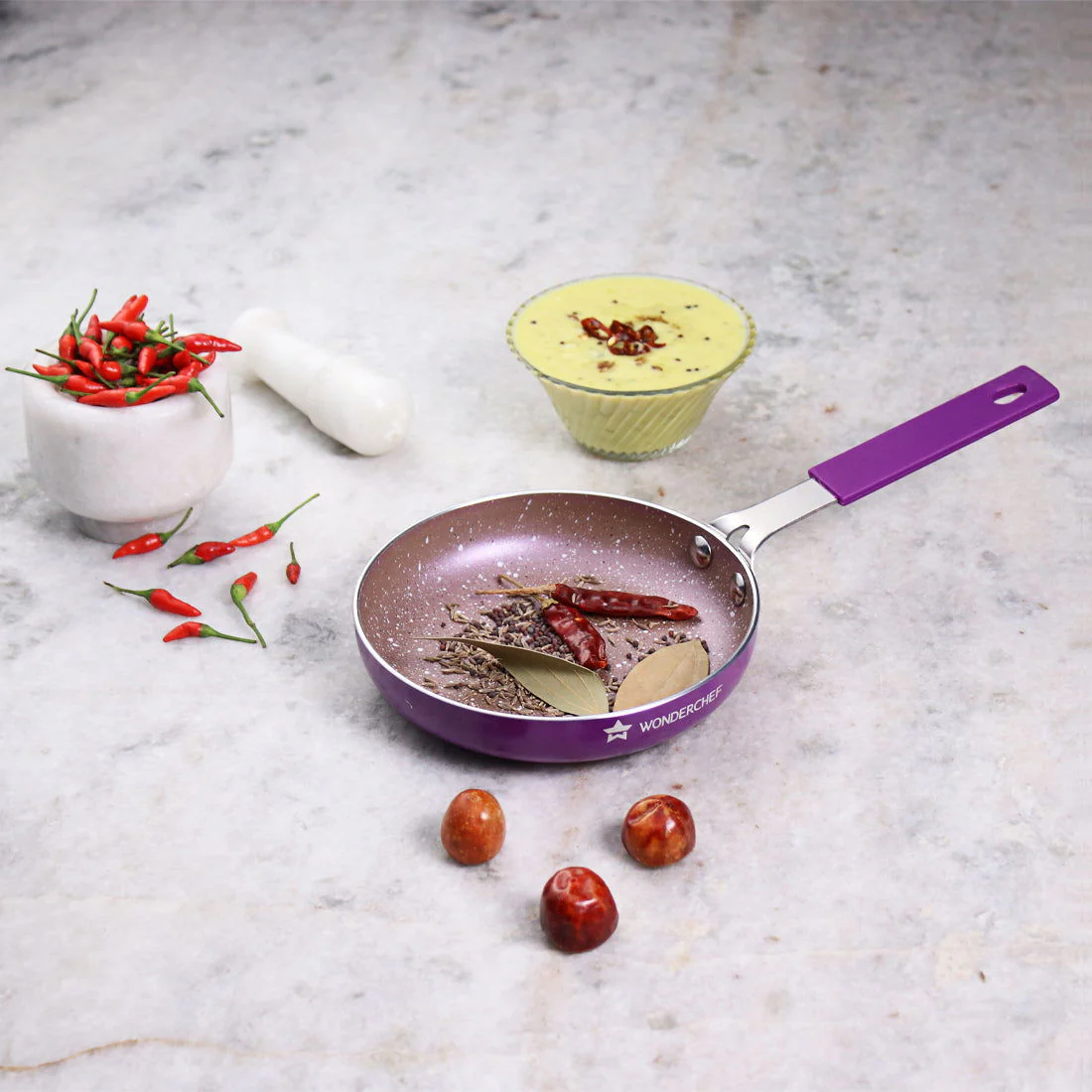 Wonderchef Renewed Royal Velvet Non-stick 14cm Fry Pan | Soft Touch Handle | Virgin Grade Aluminium | 3mm Thick | PFOA/Heavy Metals Free - Image 8