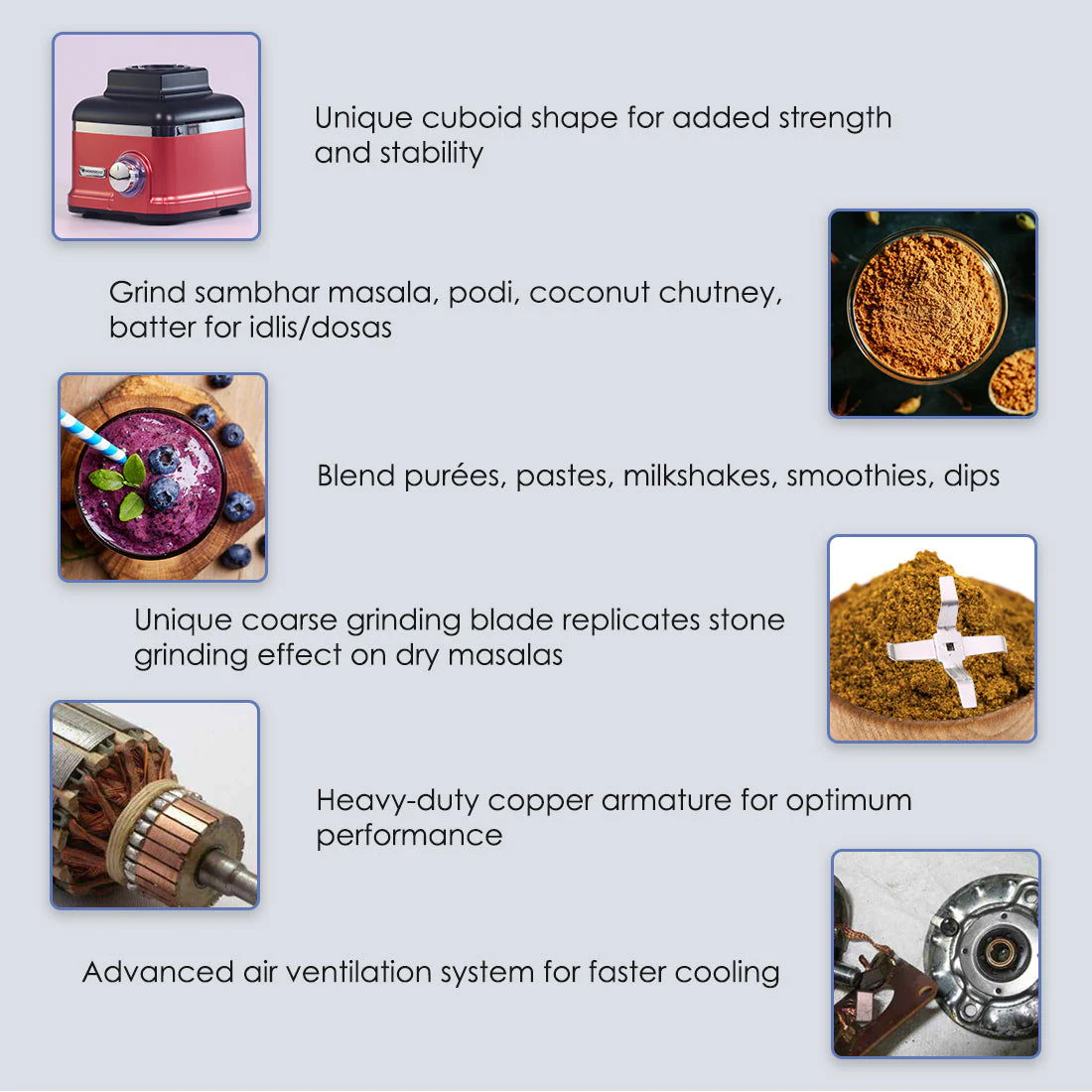 Wonderchef Renewed Sumo Mixer Grinder | 1000W | 3 Stainless Steel & 1 Fruit Filter Jar | Long Motor Life - Image 13