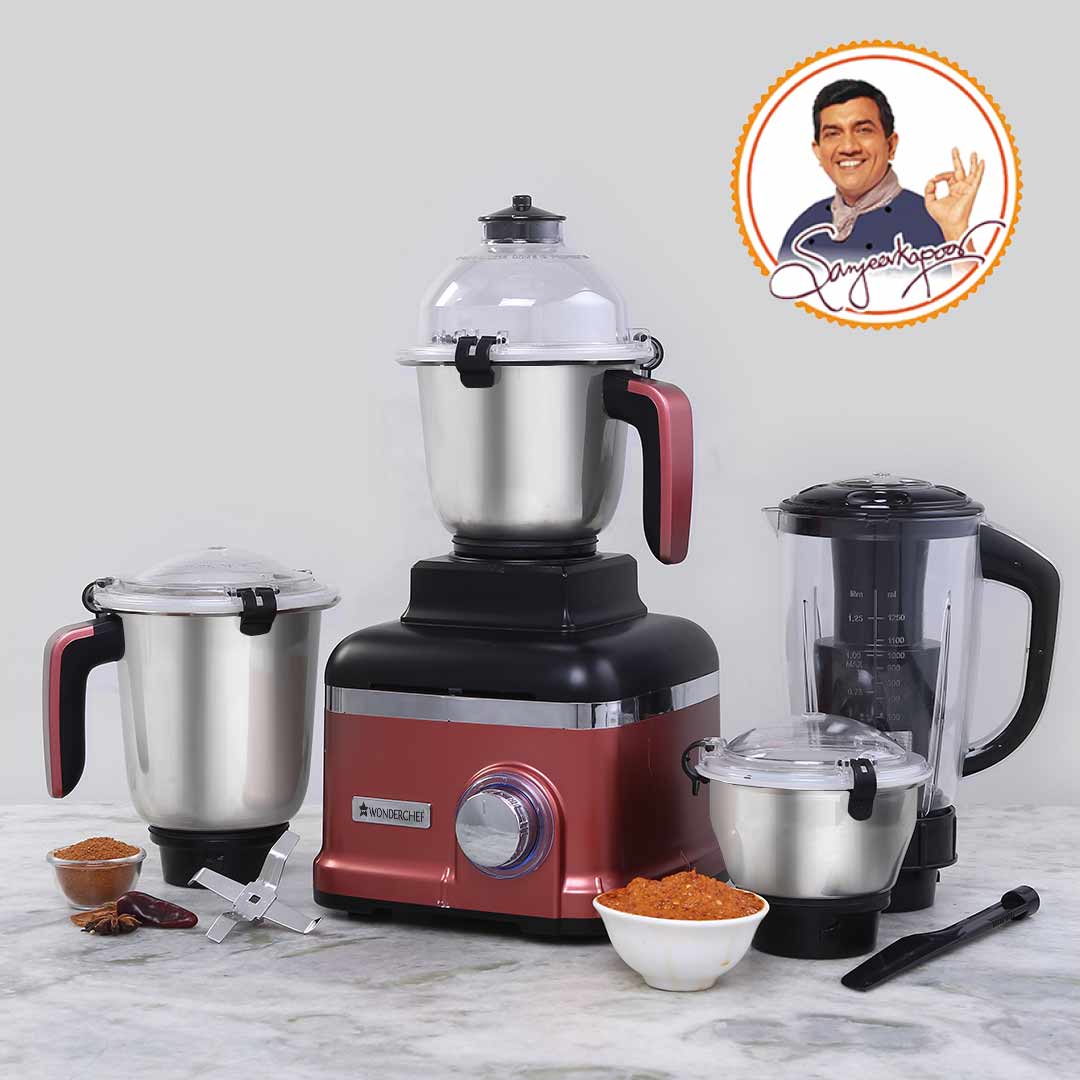 Sumo Mixer Grinder 1000W With 3 Stainless Steel & 1 Fruit Filter Jar 5 Years Warranty On Motor, Rust And Black, Long life motor - Image 5