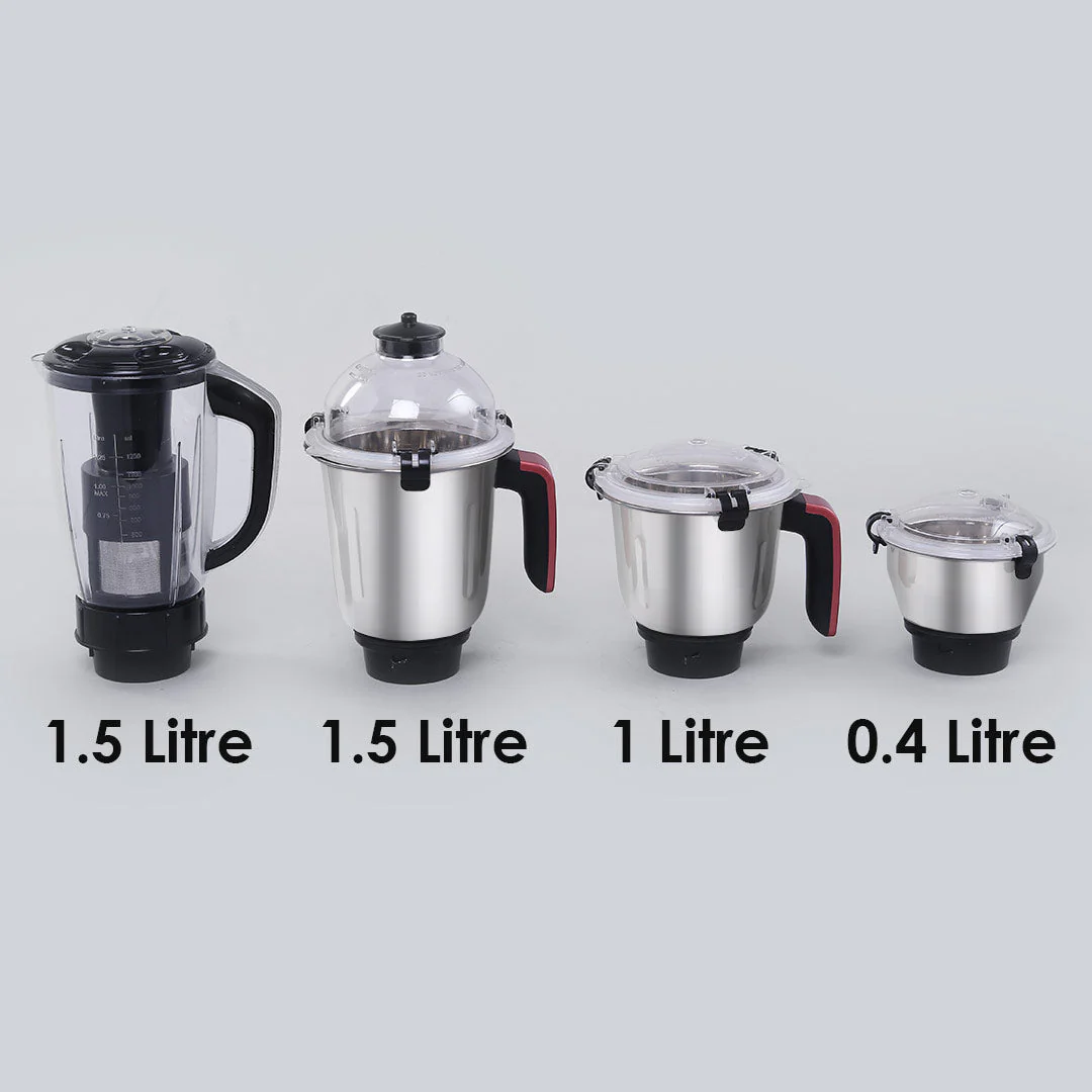 Sumo Mixer Grinder 1000W With 3 Stainless Steel & 1 Fruit Filter Jar 5 Years Warranty On Motor, Rust And Black, Long life motor - Image 6