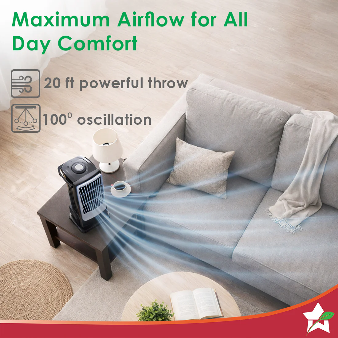 Tornado Portable Fan, For Home and Office Tabletop, 3 Speed Settings, 2kg Mini Portable Fan, Low Power Consumption, Child Safe, 1-Yr Warranty - Image 4