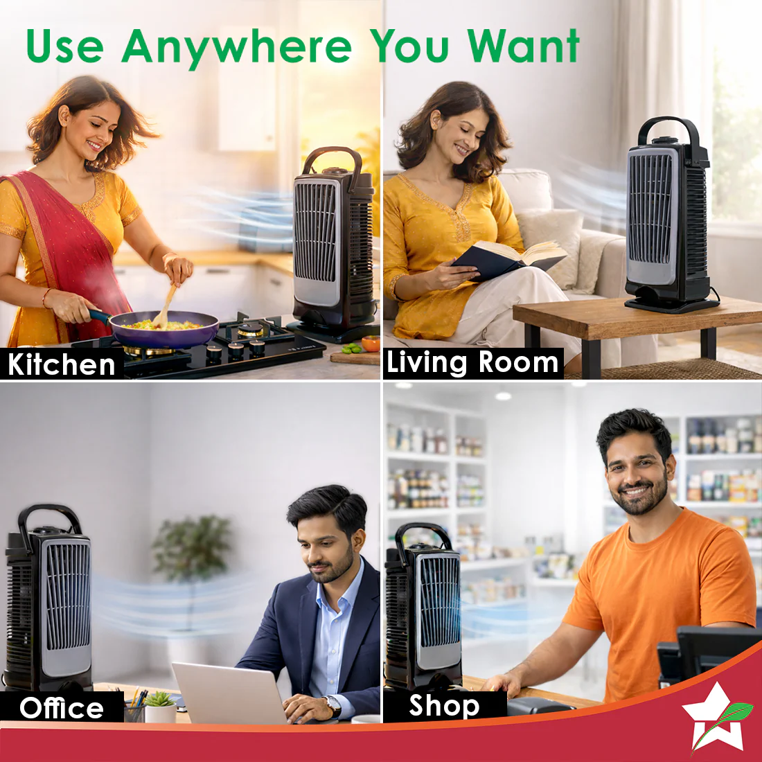 Tornado Portable Fan, For Home and Office Tabletop, 3 Speed Settings, 2kg Mini Portable Fan, Low Power Consumption, Child Safe, 1-Yr Warranty - Image 7