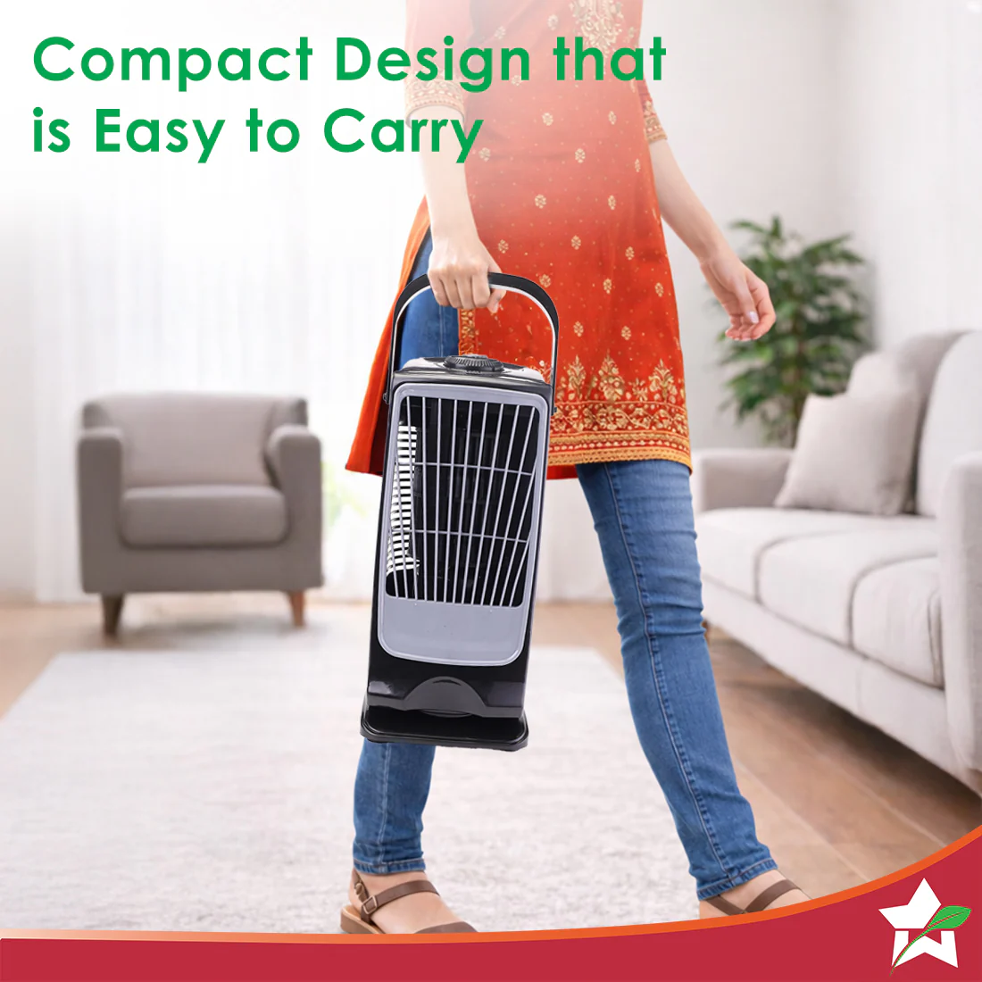 Tornado Portable Fan, For Home and Office Tabletop, 3 Speed Settings, 2kg Mini Portable Fan, Low Power Consumption, Child Safe, 1-Yr Warranty - Image 8