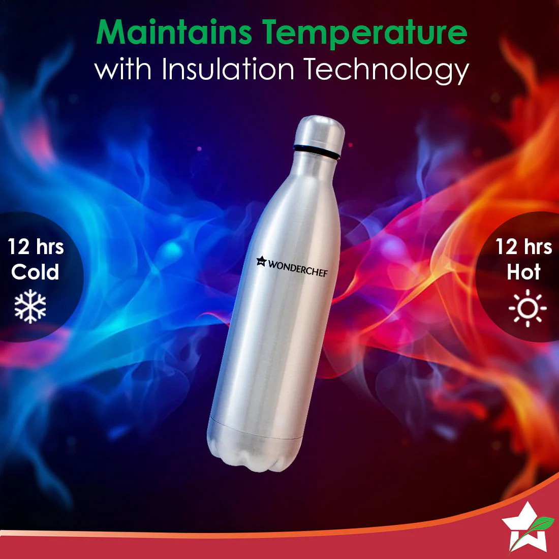 Aqua-Bot, 500ml, Double Wall Stainless Steel Vacuum Insulated Hot and Cold Flask, Spill & Leak Proof, Silver, 2 Years Warranty - Image 3