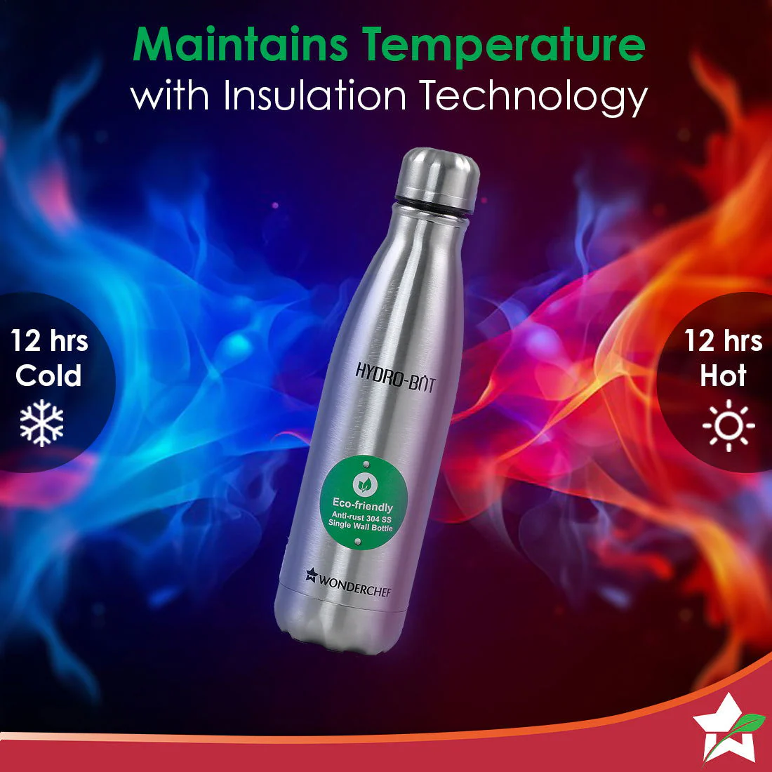 Stainless Steel Hydro Bot 750 ml | Gift Box Packing | Single wall | Non-insulated | 304 Stainless Steel | Non Toxic IBPA free | Rust Free | Light weight | For Home , Office and Travel | Spill and Leak proof | Wide Mouth | Easy to Clean | 2 Years Warranty - Image 4