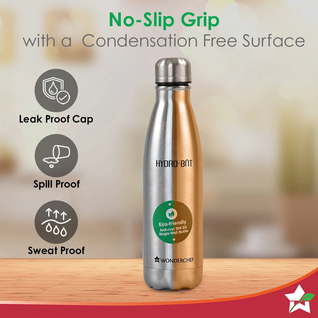 Stainless Steel Hydro Bot 750 ml | Gift Box Packing | Single wall | Non-insulated | 304 Stainless Steel | Non Toxic IBPA free | Rust Free | Light weight | For Home , Office and Travel | Spill and Leak proof | Wide Mouth | Easy to Clean | 2 Years Warranty - Image 5