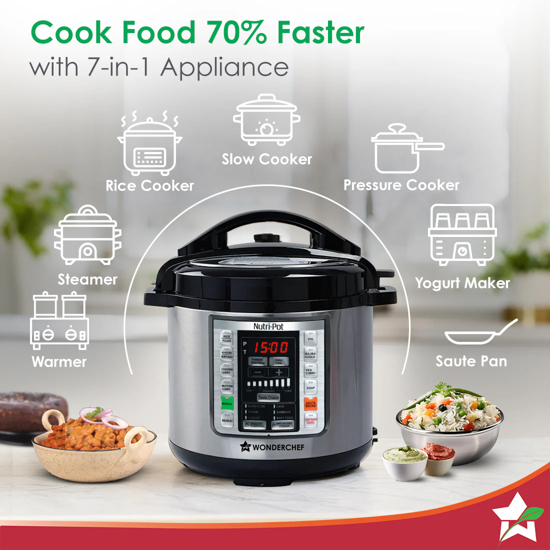 Nutri-Pot 6L Electric Pressure Cooker with 7-in-1 Functions - Image 4