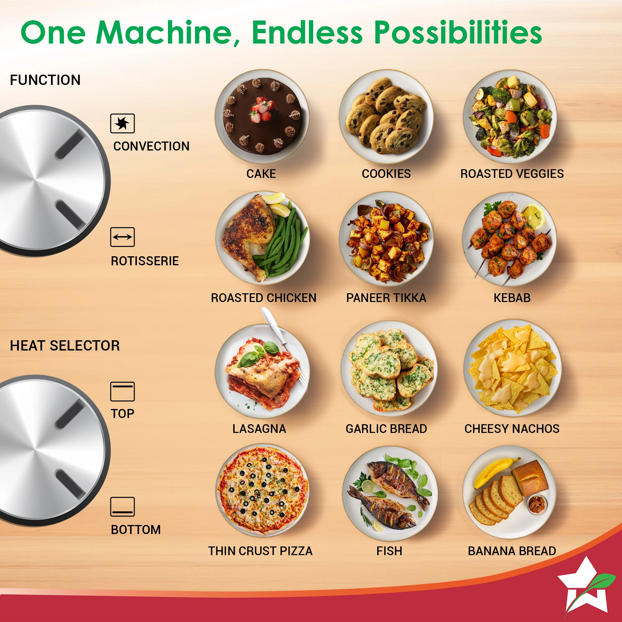 Oven Toaster Griller (OTG) - 60 L | With Rotisserie | Auto-Shut Off | Heat-Resistant Tempered Glass | 6-Stage Heat Selection Bake, Grill, Roast | Easy to Clean | Black | 2 Year Warranty - Image 5