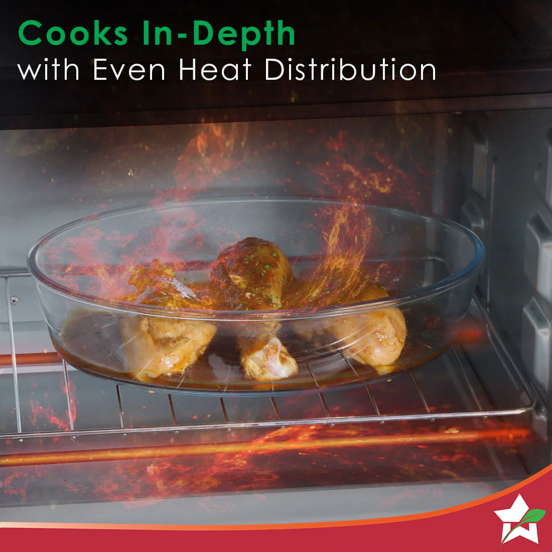 Oven Toaster Griller (OTG) - 19 Litres, Black - with Auto-shut off, Heat-Resistant Tempered Glass, Multi-Stage Heat Selection - Image 5