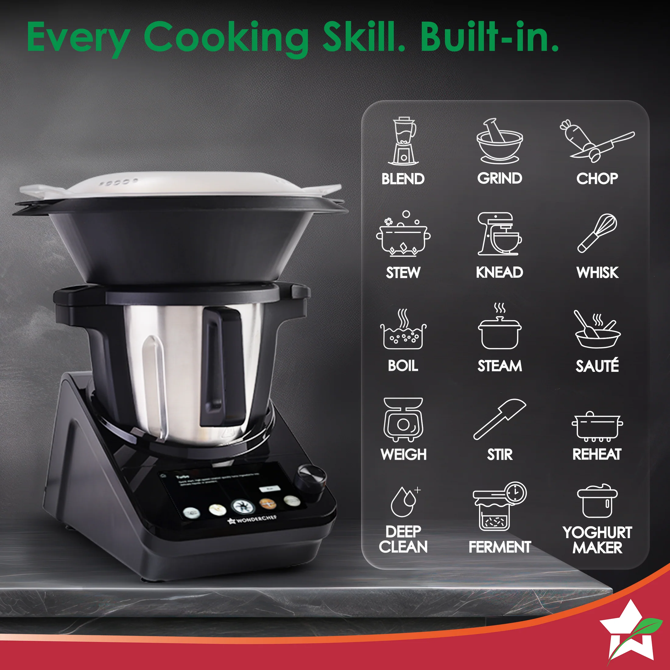 Wonderchef Renewed Chef Magic | All-in-One Kitchen Robot | Automatic Chopping, Sautéing, Stirring, Kneading, Steaming & more | Wi-fi & Mobile App | Pre-Loaded Recipes by Chef Sanjeev Kapoor - Image 10