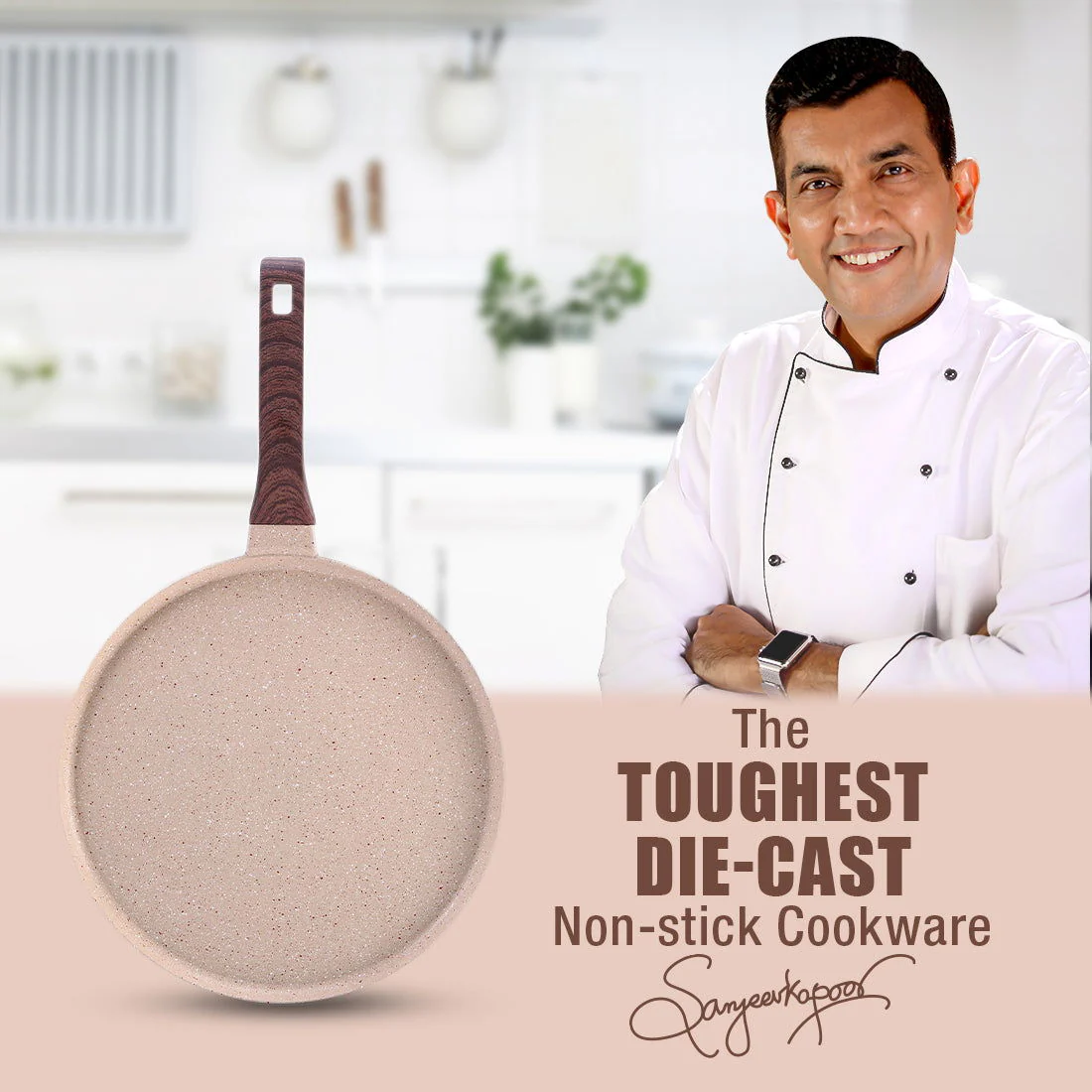 Wonderchef Renewed Duralife Die-cast 28cm Dosa Tawa | 5 Layer Healthy Duramax Non-Stick Coating | Soft Touch Handle | Pure Grade Aluminium | PFOA Free | 1 Year Warranty - Image 3