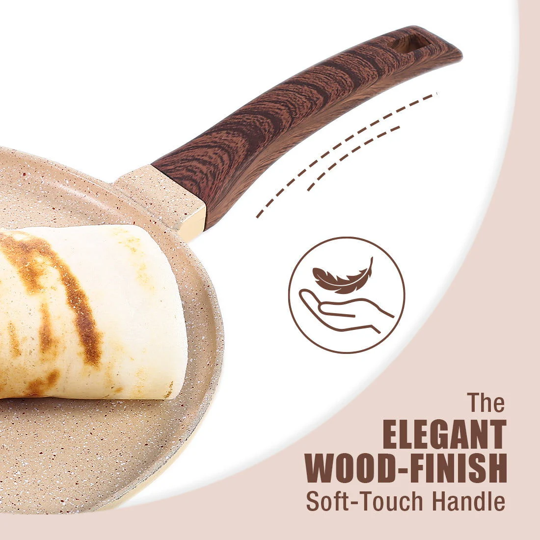 Wonderchef Renewed Duralife Die-cast 28cm Dosa Tawa | 5 Layer Healthy Duramax Non-Stick Coating | Soft Touch Handle | Pure Grade Aluminium | PFOA Free | 1 Year Warranty - Image 7