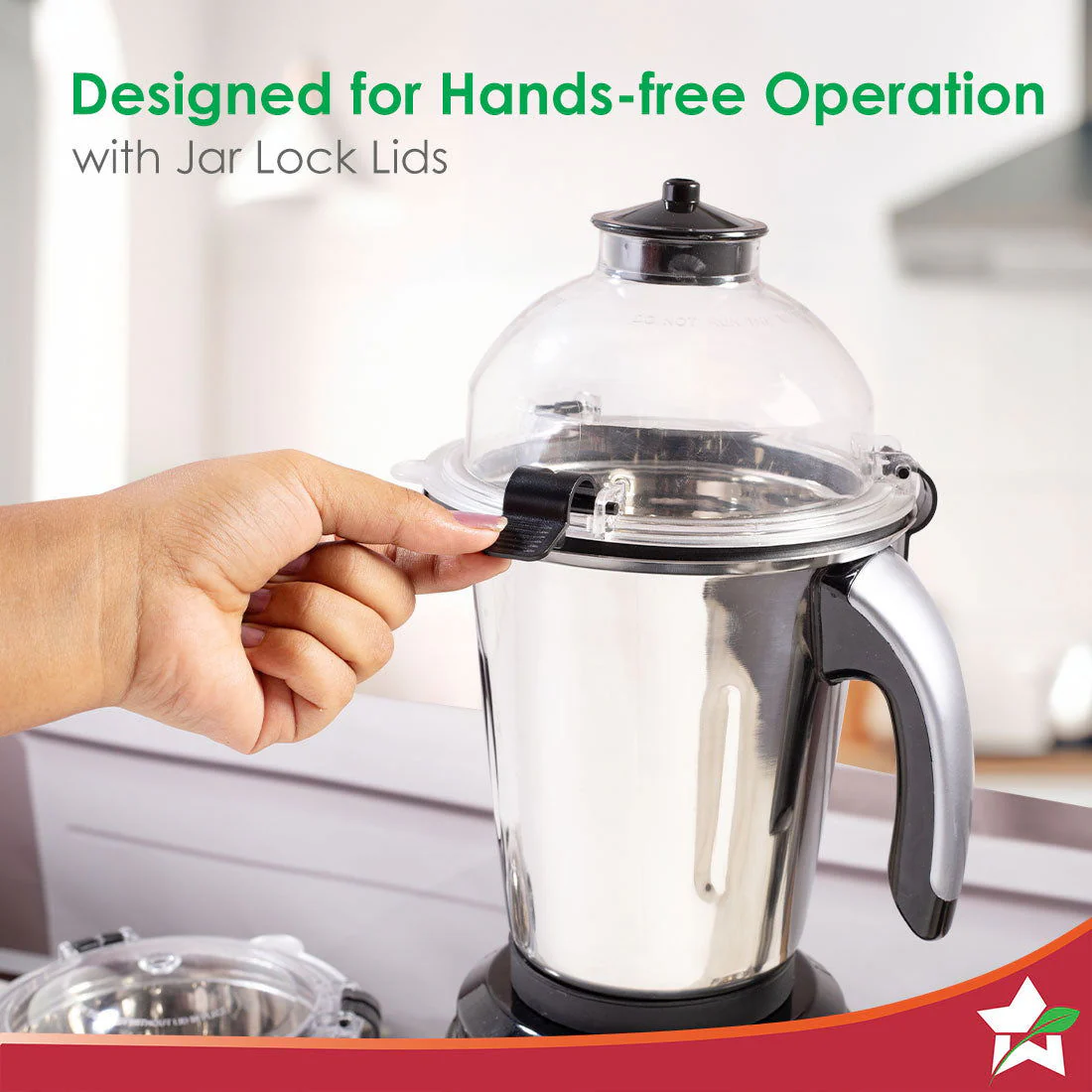 Galaxy Mixer Grinder 1000W | 100 Mins Non-Stop Grinding | 100% Copper Motor | Heavy Duty | Low Noise | Chutney Grinding, Dry Grinding, Wet Grinding, Juicing, Blending | 4 Jars | 2 Year Warranty - Image 6