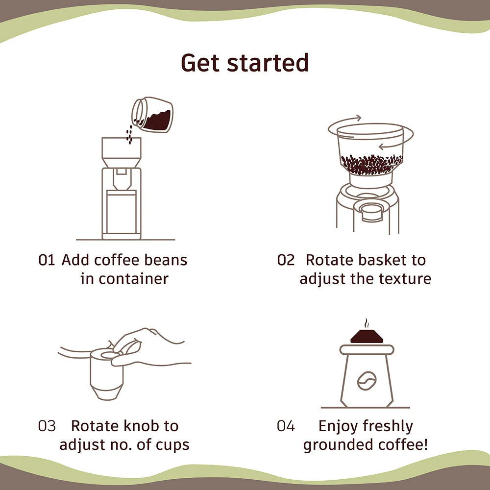 Wonderchef Renewed Regalia Electric Coffee Grinder | Burr Grinder with 31 Grinding Settings | Set Variable Coffee Grind Texture | Grind Beans for Espresso, Americano, Brew and more | 1 Year Warranty - Image 6