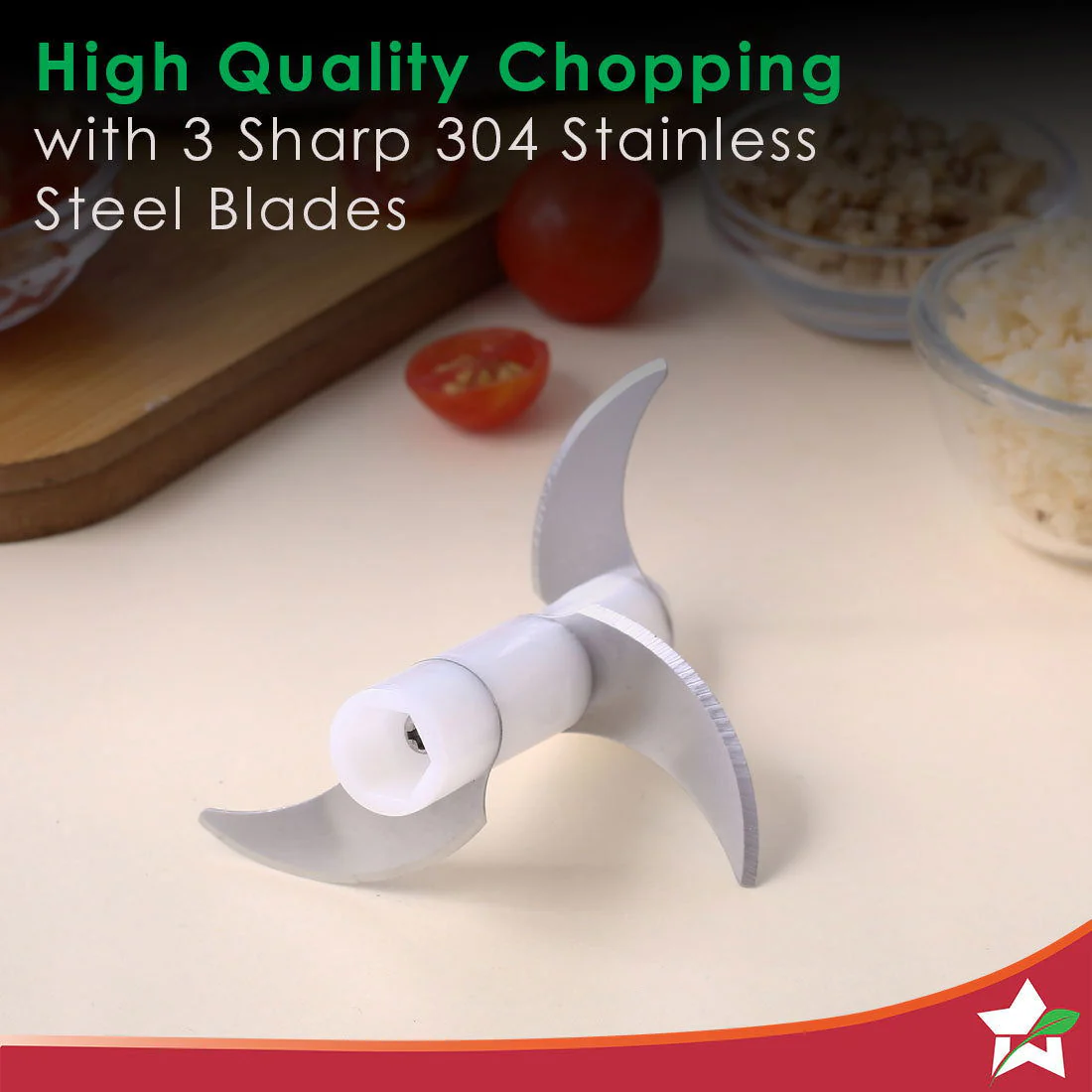 Zippy Rechargeable Wireless Electric Cordless Chopper, Stainless Steel Blades, One Touch Operation, 10 Seconds Chopping, Mincing Vegetable, Meat - 350 ML, 30 Watts, 1 Year Warranty - Image 4